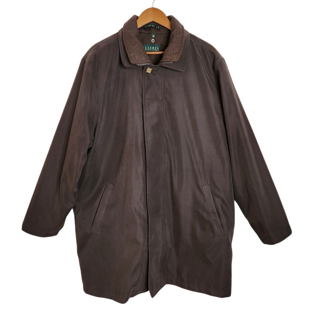Lauren Ralph Lauren Mens 48R Brown Commuter Quilted Detachable Lining Jacket